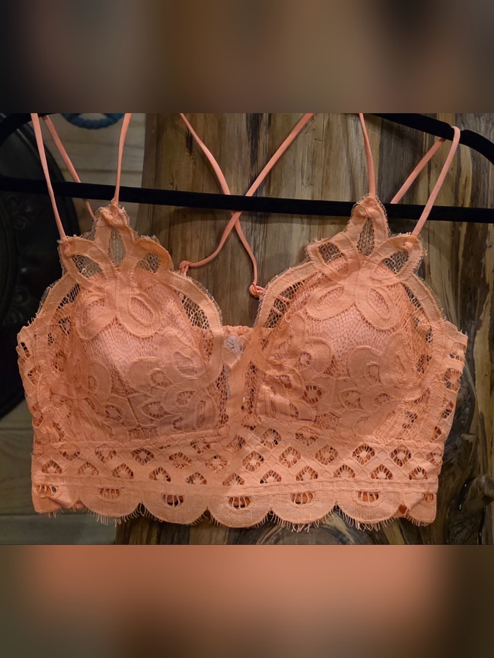 Set Of 3,New, 3 Pcs Lace Bralettes in Black, Lavender and Peach - Picture 5 of 9